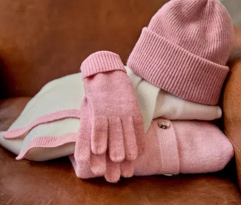 Gloves & Mittens Pletené rukavice s vlnou, ružové