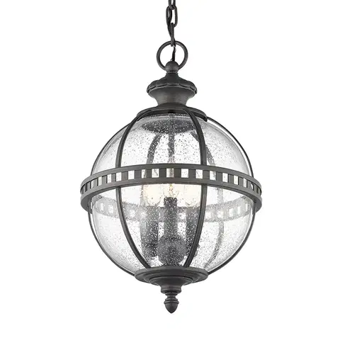 Závesné svietidlá KICHLER Vonkajšia závesná lampa Halleron viktoriánsky štýl