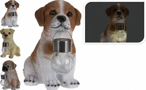 Záhradné lampy Kinekus Postavička pes so solar lampičkou