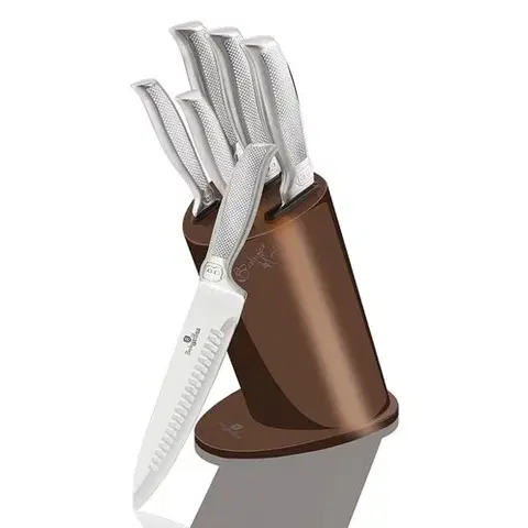 Kuchynské nože Berlinger Haus 7-dielna sada nožov v stojane Rose Gold Metallic Line