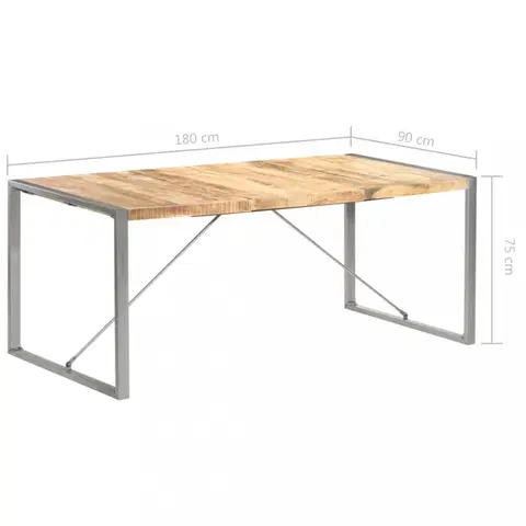 Jedálenské stoly Jedálenský stôl hnedá / sivá Dekorhome 180x90x75 cm