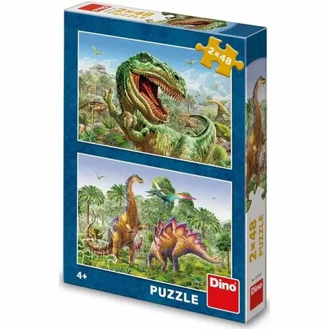 Puzzle Dino Puzzle Súboj dinosaurov, 2x 48 dielikov