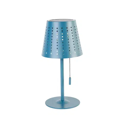 Stolove lampy Vonkajšia stolná lampa modrá vrátane LED 3-stupňovej stmievateľnej nabíjateľnej a solárnej - Ferre