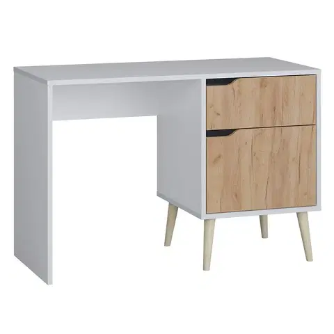 Moderné kancelárske stoly Písací stôl Agnar D.craft zlatý+Biely