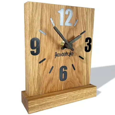 STOLOVÉ HODINY Stolové hodiny Square Oak Flexistyle zs1, 16cm