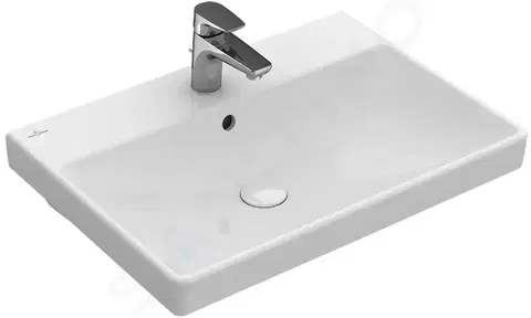 Kúpeľňa VILLEROY & BOCH - Avento Umývadlo nábytkové, 650x470 mm, s prepadom, otvor na batériu, alpská biela 41586501