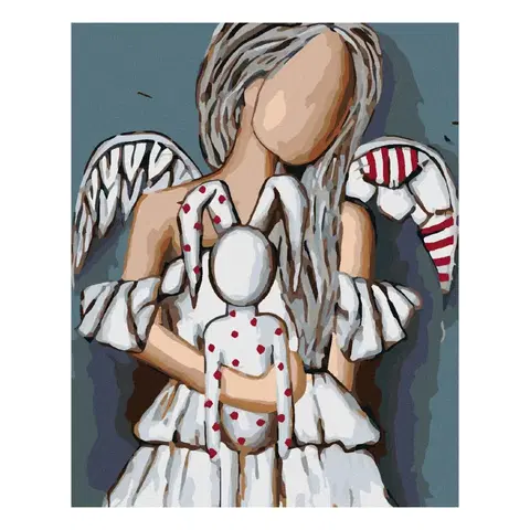 Kreatívne a výtvarné hračky ZUTY - Diamantové maľovanie (s rámom) - Anjel s plyšiakom