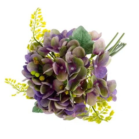 Kvety Umelá kytica Hortenzie s papradím, 30 x 25 cm