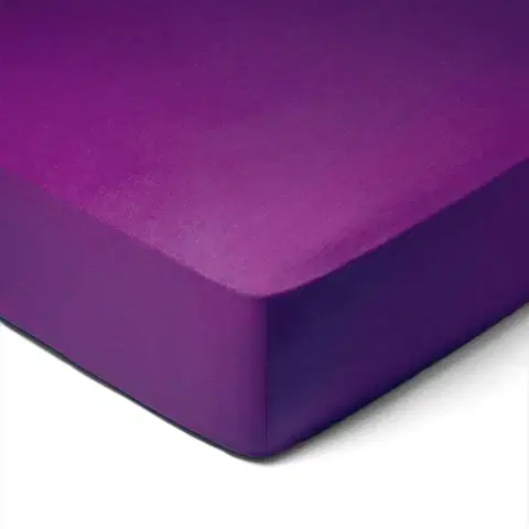Plachty Forbyt, Prestieradlo, Jersey, tmavo fialová 120 x 200 cm