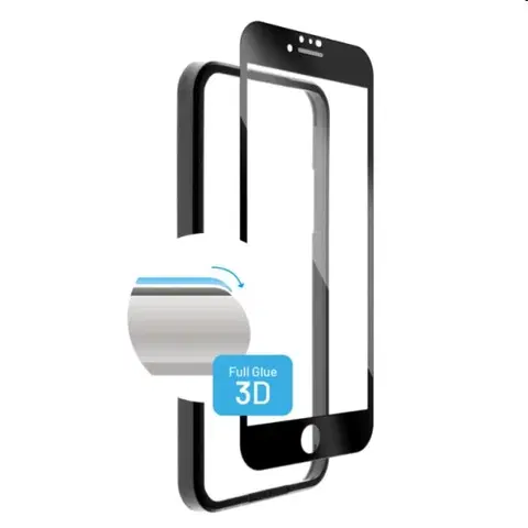 Ochranné fólie pre mobilné telefóny FIXED 3D Ochranné tvrdené sklo pre Apple iPhone 78SE 20SE 22, čierne FIXG3DA-100-BK