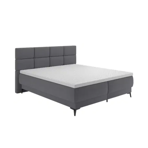 Postele Boxspringová posteľ, 160x200, sivá, OPTIMA B