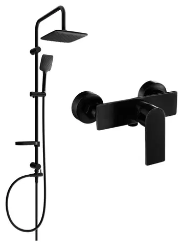 Sprchy a sprchové panely MEXEN/S - Sven sprchový stĺp vrátane sprchovej batérie Alfa, čierna 745740262-70