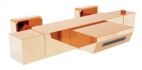 Kúpeľňové batérie MEXEN - Termostatická vaňová batéria Cube, ružové zlato 77360-60