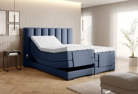 Boxspring Elektrická polohovacia boxspringová posteľ VERONA Eltap Gojo 40 - modrá