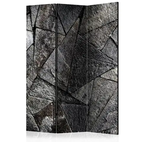 Paravány Paraván Pavement Tiles (Grey) Dekorhome 135x172 cm (3-dielny)