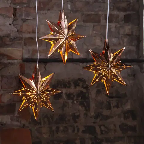 Vianočné osvetlenie STAR TRADING Osemcípa mosadzná hviezda Mini