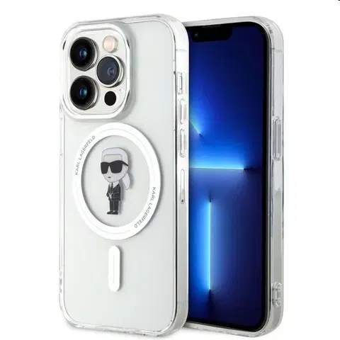 Puzdrá na mobilné telefóny Zadný kryt Karl Lagerfeld IML Ikonik MagSafe pre Apple iPhone 15 Pro, transparentná 57983116839