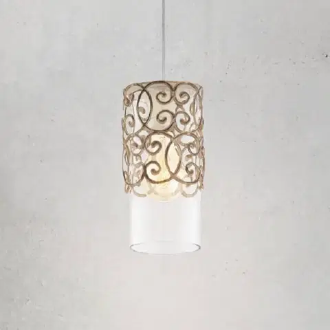 Závesné svietidlá EGLO Závesná lampa Vintage, hnedá patinovaná