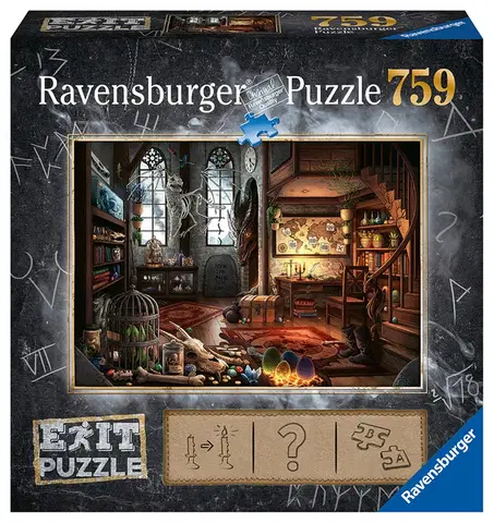 Hračky puzzle RAVENSBURGER - Exit Puzzle: Dračí laboratórium 759 dielikov