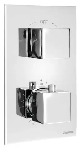 Kúpeľňové batérie SAPHO - LATUS podomietková sprchová termostatická batéria, box, 2 výstupy, chróm 1102-62
