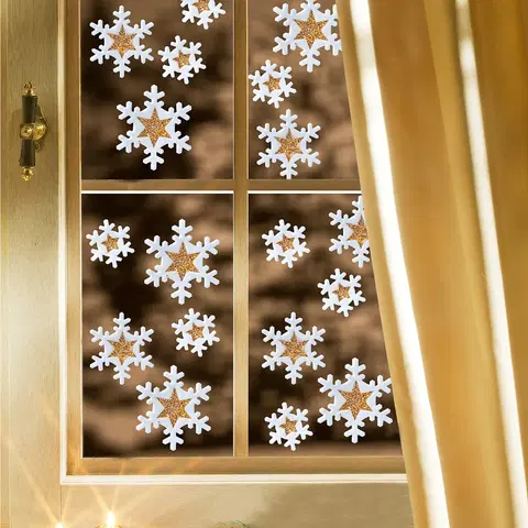 Drobné dekorácie a doplnky 18 obrázkov na okno "Snehové vločky"