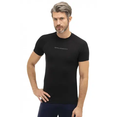 Pánske tričká Pánske tričko Brubeck 3D Run PRO s krátkym rukávom Black - XXL