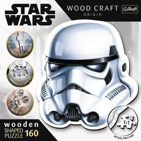 Hračky puzzle TREFL -  Drevené puzzle 160 dielikov - Stormtrooperova helma