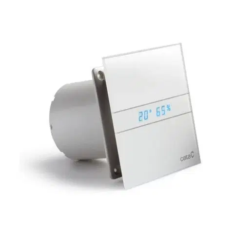 Domáce ventilátory CATA - E-100 GTH kúpeľňový ventilátor axiálny s automatom, 4W/8W, potrubie 100, biela 00900200