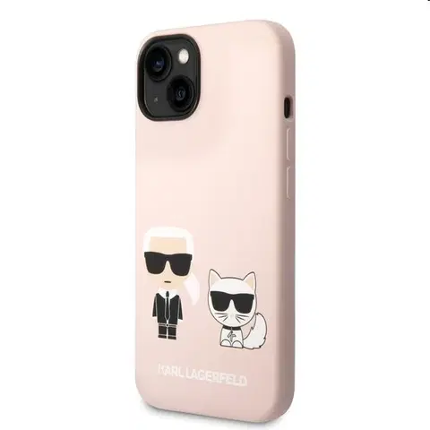 Puzdrá na mobilné telefóny Puzdro Karl Lagerfeld MagSafe Liquid Silicone Karl and Choupette pre Apple iPhone 14, ružové 57983111162