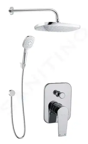 Kúpeľňové batérie Kielle Kielle - Harmonia Sprchový set s baterií pod omítku, pro 2 spotřebiče, s příslušenstvím a tělesem, chrom 20623SP30