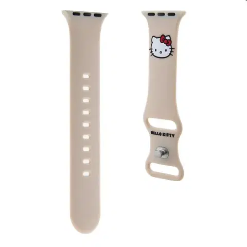 Príslušenstvo k wearables Hello Kitty Liquid Silicone Kitty Head Logo remienok pre Apple Watch 38/40 mm, bežová