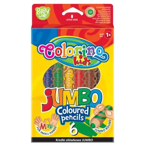 Hračky PATIO - Colorino pastelky Jumbo SMALL HANDS 6 farieb