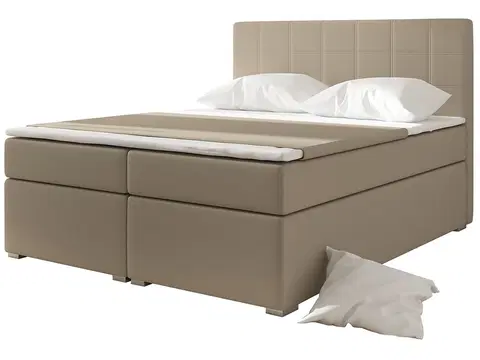 Postele NABBI Anzia 180 čalúnená manželská posteľ s úložným priestorom béžová
