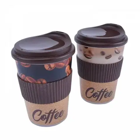 Poháre Kinekus Pohár na kávu plastový s viečkom, 250 ml Coffee