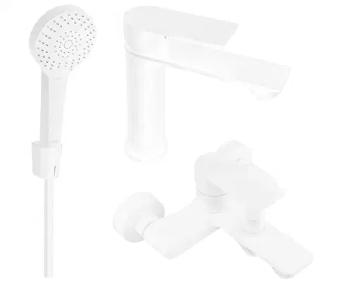 Sprchy a sprchové panely MEXEN/S - Royo R05 Set umývadlové a vaňové batérie s príslušenstvom, biela 72203R05-20