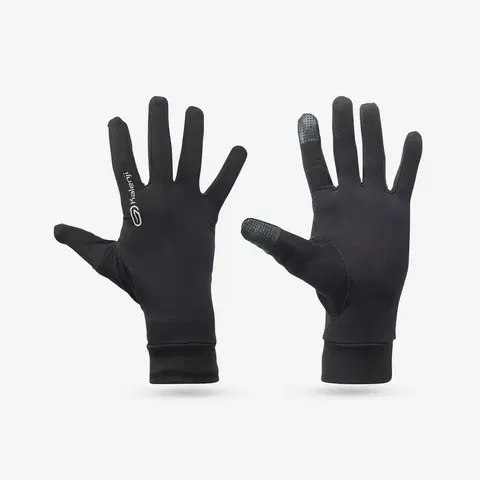 bežecké oblečenie Bežecké dotykové rukavice 100 čierne