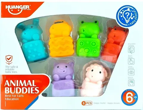Náučné hračky MEGA CREATIVE - HUANGER Sada senzorických zvieratiek 6ks