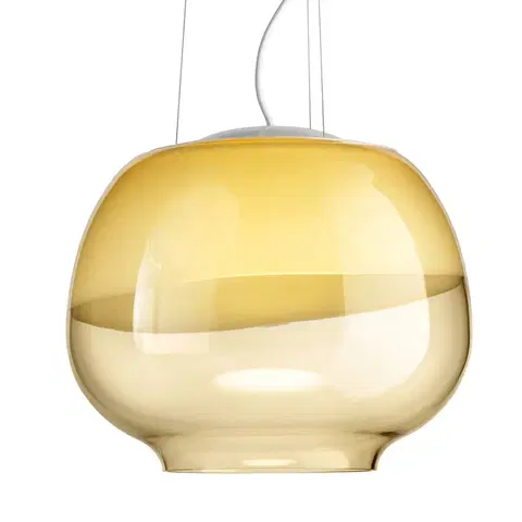 Závesné svietidlá Vistosi Dizajnová závesná lampa Mirage SP, jantár