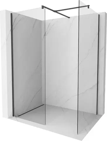 Sprchové dvere MEXEN/S - Kyoto Sprchová zástena WALK-IN 170 x 115 cm, transparent, čierna 800-170-202-70-00-115