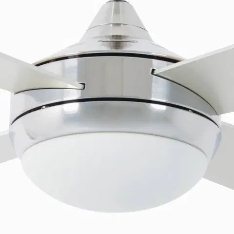 Stropné ventilátory so svetlom FARO BARCELONA Stropný ventilátor Icaria L so svetlom hliník/sivá/javor