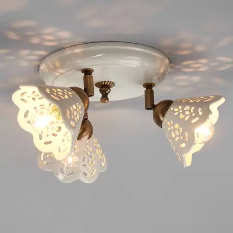 Stropné svietidlá Ceramiche Stropné svietidlo Portico 3-plameňové