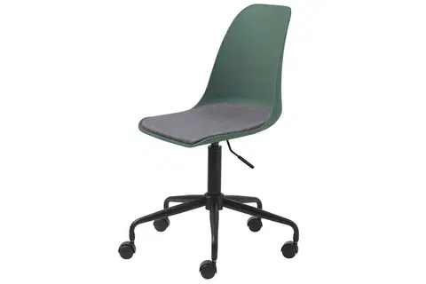 Kancelárske stoličky Furniria Dizajnová kancelárska stolička Jeffery matná zelená