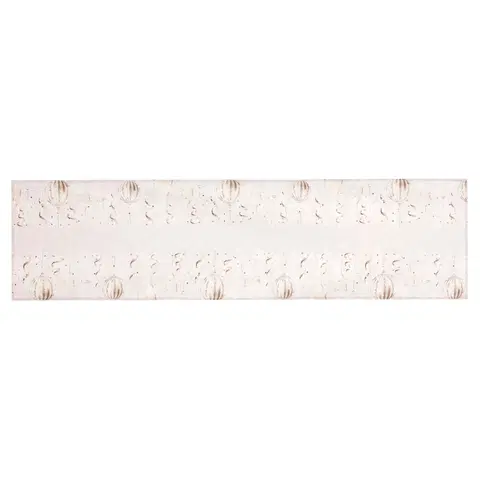 Obrusy Behúň s vianočným motívom - vianočné gule na sivom podklade, 40x150 cm, 100% polyester., 40 x 150 cm
