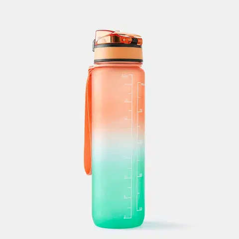 fitnes Fľaša na fitnes Motivation oranžovo-zelená 1 liter