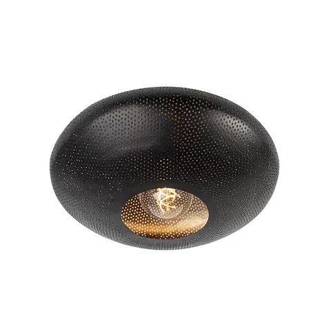 Stropne svietidla Inteligentné stropné svietidlo čierne so zlatou 40 cm vrátane Wifi G95 - Radiance