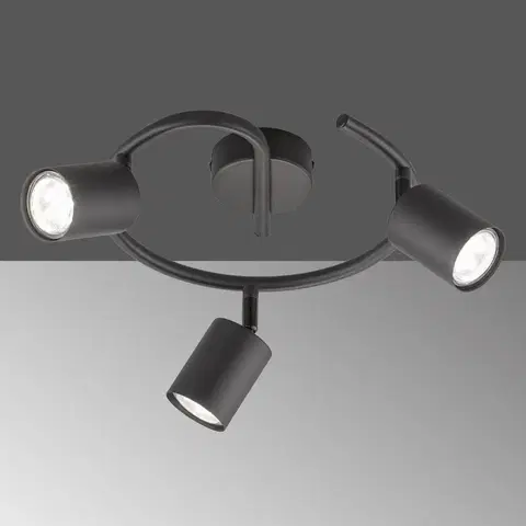 Bodové svetlá FISCHER & HONSEL Stropné LED svietidlo Vano čierna, 3-pl., okrúhle