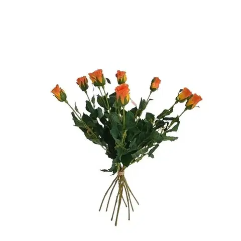 Kvety Umelá kvetina púčik Ruža oranžová, 64 cm, 9 ks​