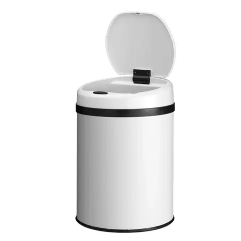 Odpadkové koše Juskys Okrúhly odpadkový kôš so senzorom - 30 L - biely