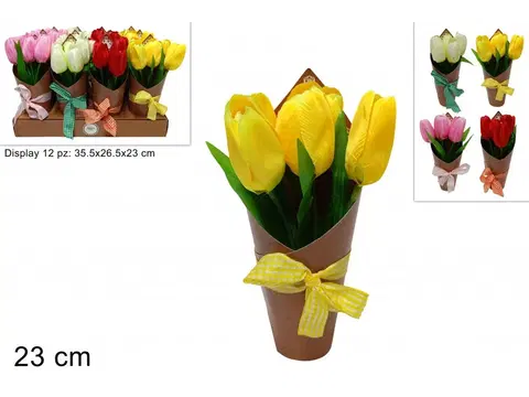 Umelé kvety MAKRO - Kytica umelá - tulipány rôzne farby