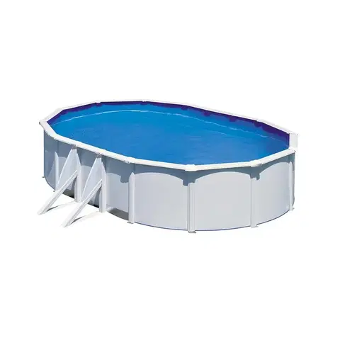 Bazény s oceľovou stenou Oceľový bazén oválny biely FIDJI 5x3x1,2M GRE